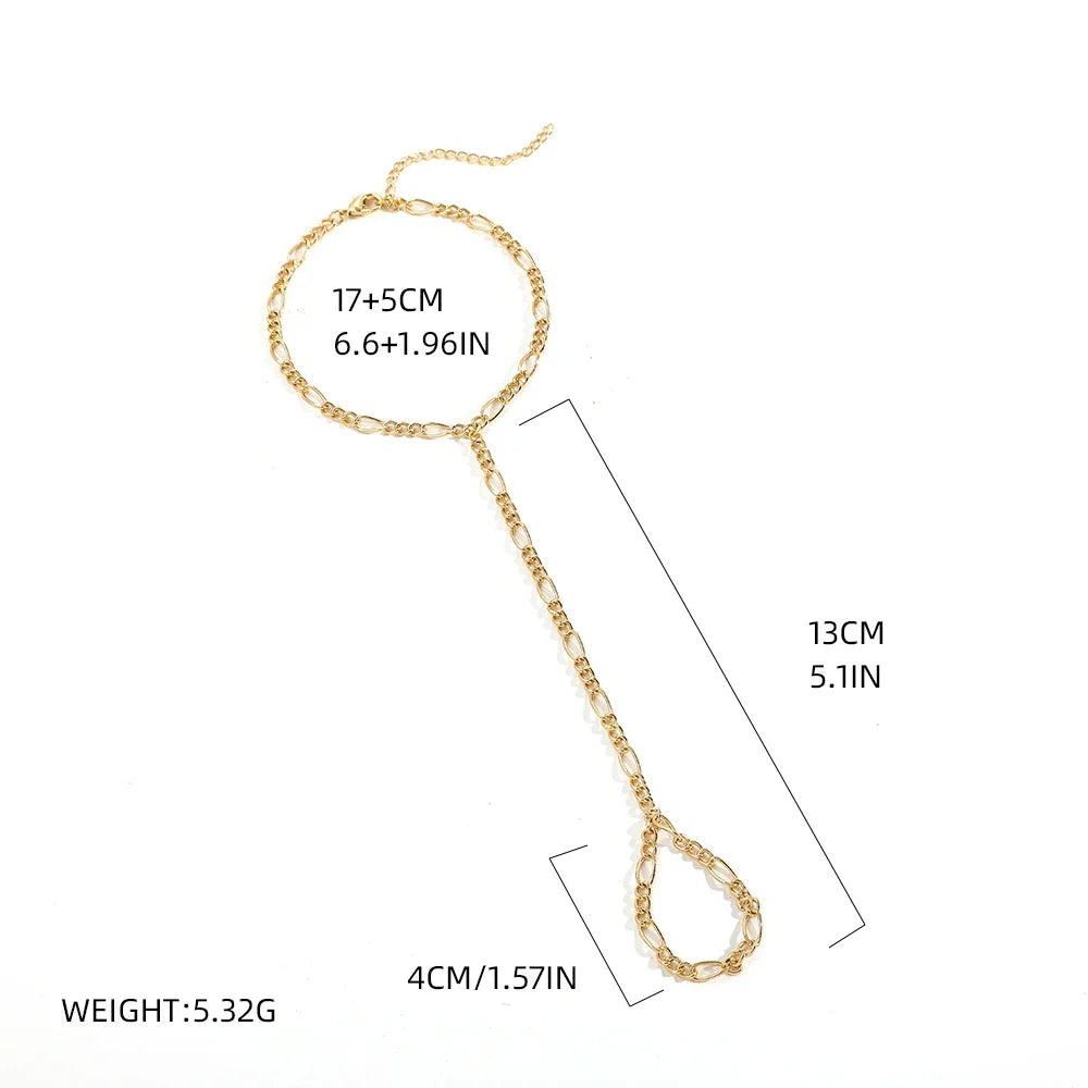 Aurum Bond Golden Bracelet & Ring Chain