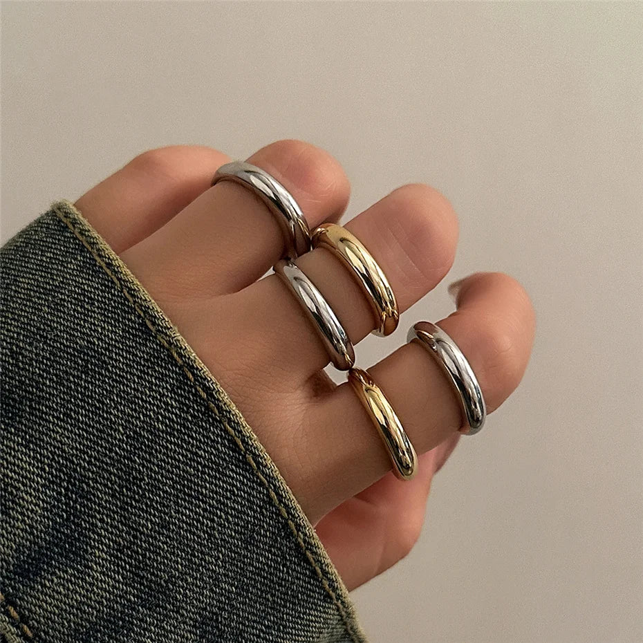 8 Pieces Vintage Water Drop Ring Set – Adjustable Geometric Open Bands