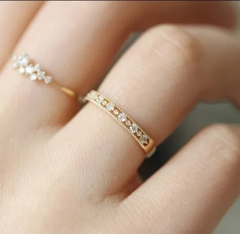Shiny Gold Zircon Ring – Elegant & Premium Thin Ring