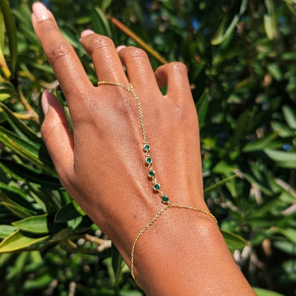 Aurum Bond Golden Bracelet & Ring Chain
