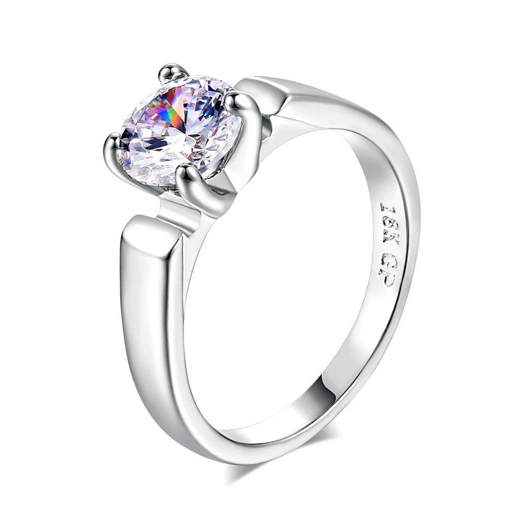 Elegant 4-Prong CZ Ring – Radiant Multicolor Zirconia Statement Piece