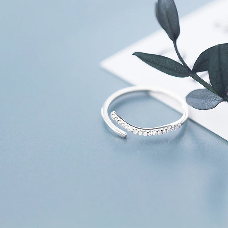 SilverAura – Adjustable Stacking Zirconia Ring