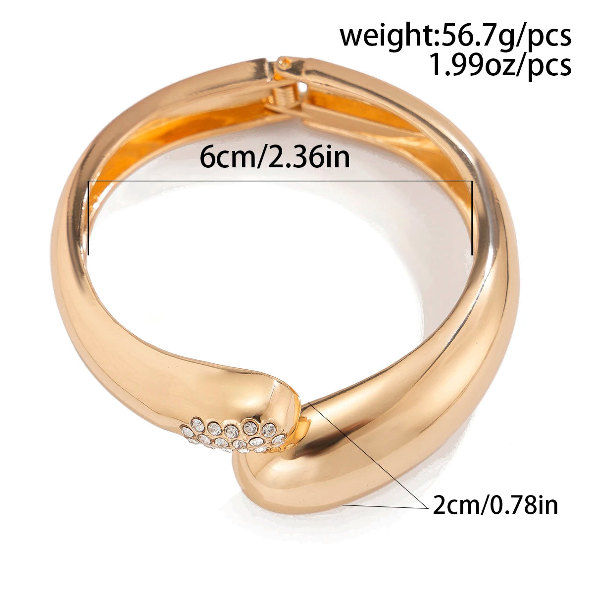 The Nova Drip Bracelet Bangle – Rhinestone-Inlaid Irregular Cuff