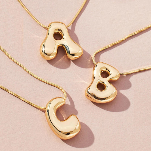 Bold Golden Initial Pendant Necklace – Modern Luxury Monogram