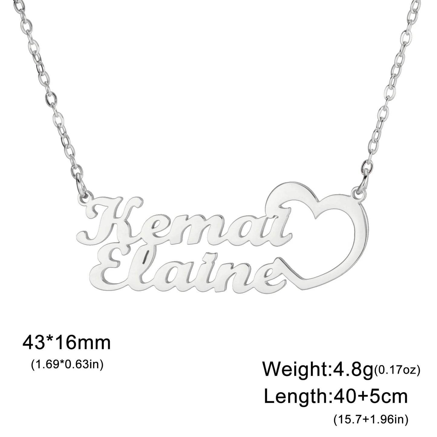 Elegant Custom Name Necklace – Dual Name Personalized Pendant in Premium Stainless Steel