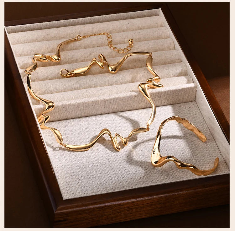 Adjustable Punk Wave Bracelet and Necklace – Modern Edge