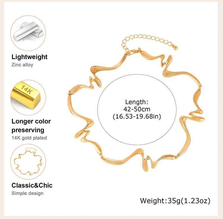 Adjustable Punk Wave Bracelet and Necklace – Modern Edge