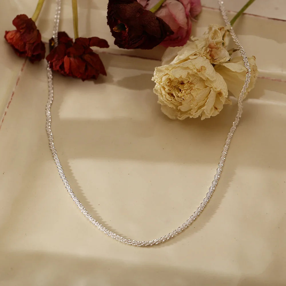 Celestia Necklace – Elegant Silver Clavicle Chain Choker
