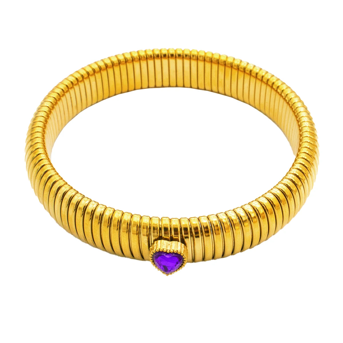 Gilded Tension Cuff – Mirror-Polished 18K Gold Elastic Form