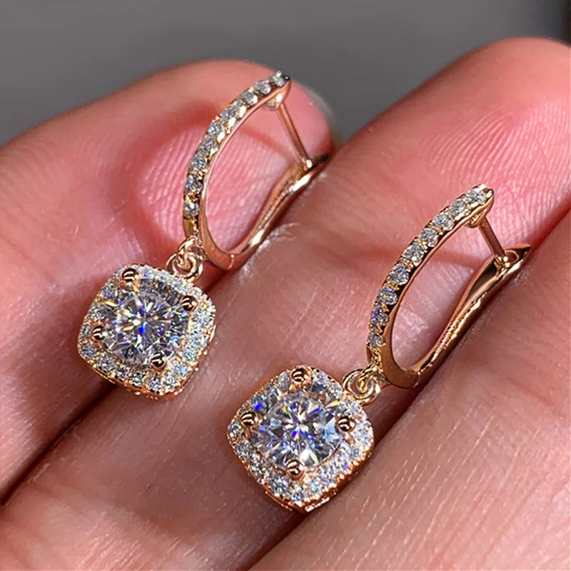 The Radiara Earrings – Brilliant Square-Cut Drop Design