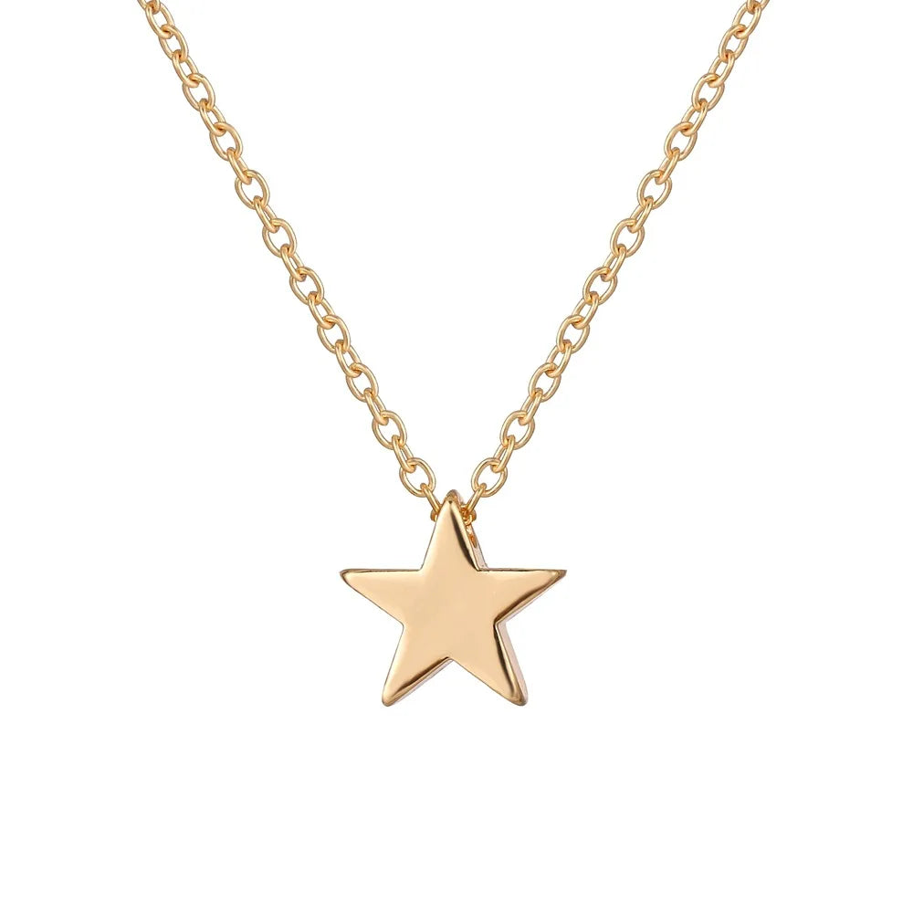 Vintage Gold Hollow Star Necklace Set – clavicle Chains