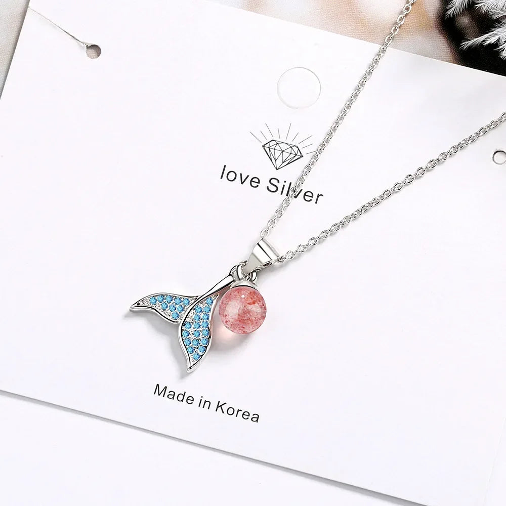 Moonstone Mermaid Tail Necklace – Premium 925 Sterling Silver Pendant