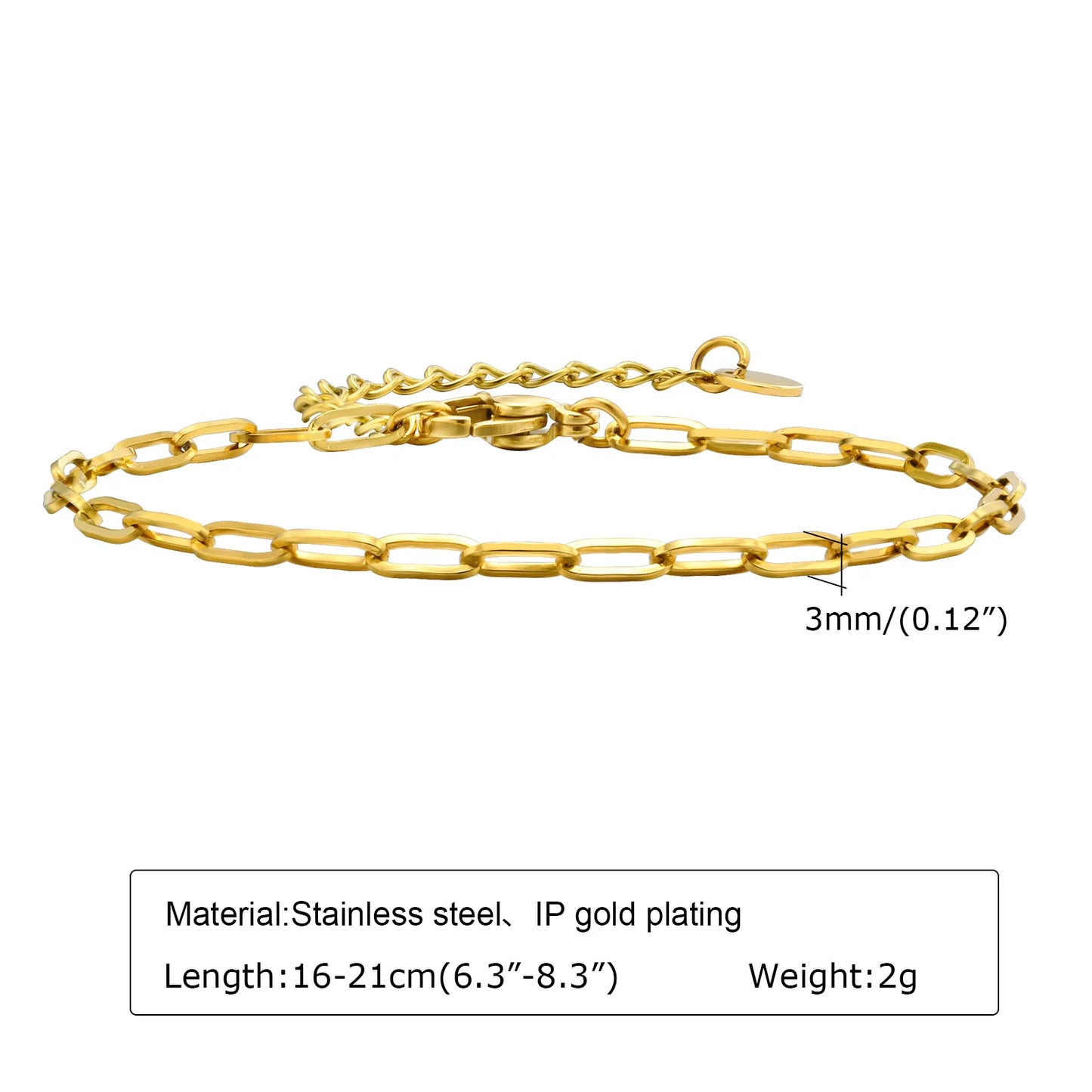 18K Gold Veyra Twist Bracelet – Chunky Adjustable Gold Stainless Steel Chain