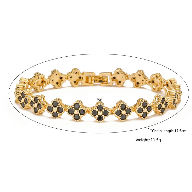 18K Gold-Plated Flower Necklace and Bracelet Set – Luxury Floral