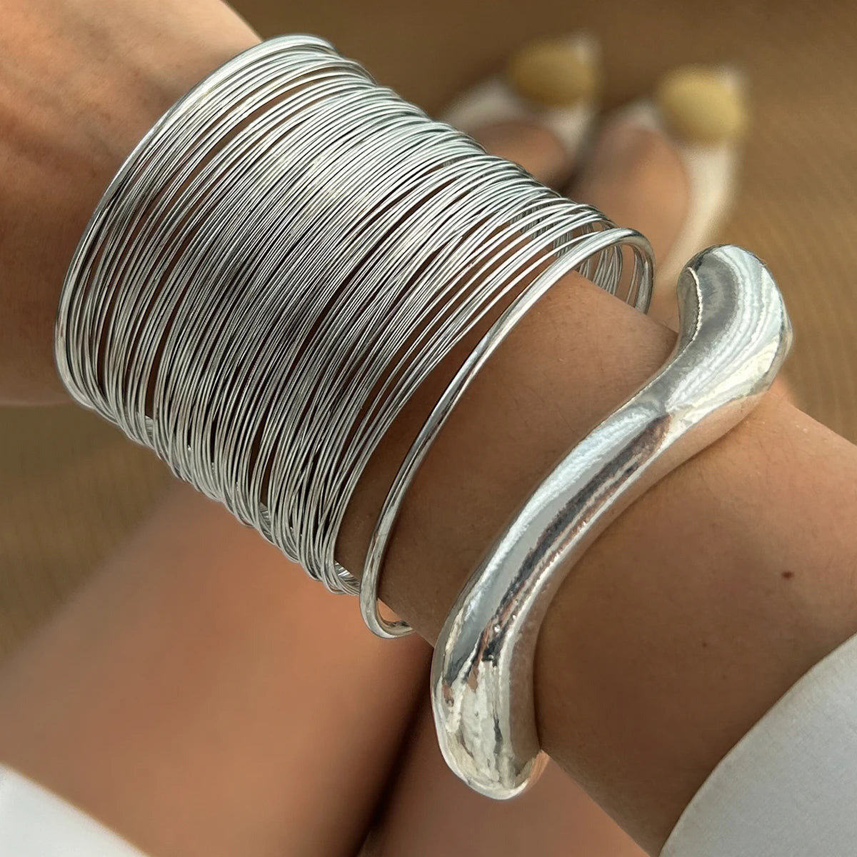 Vortex Wire Bracelet – Luxe Open Cuff Design