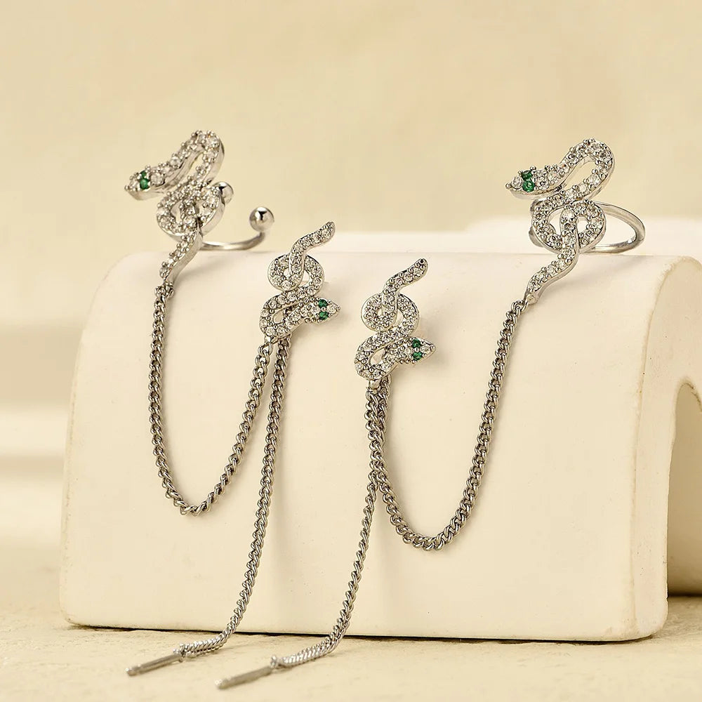 Silver Snake Ear Clip – Delicate Non-Pierced Cartilage Cuff Earring