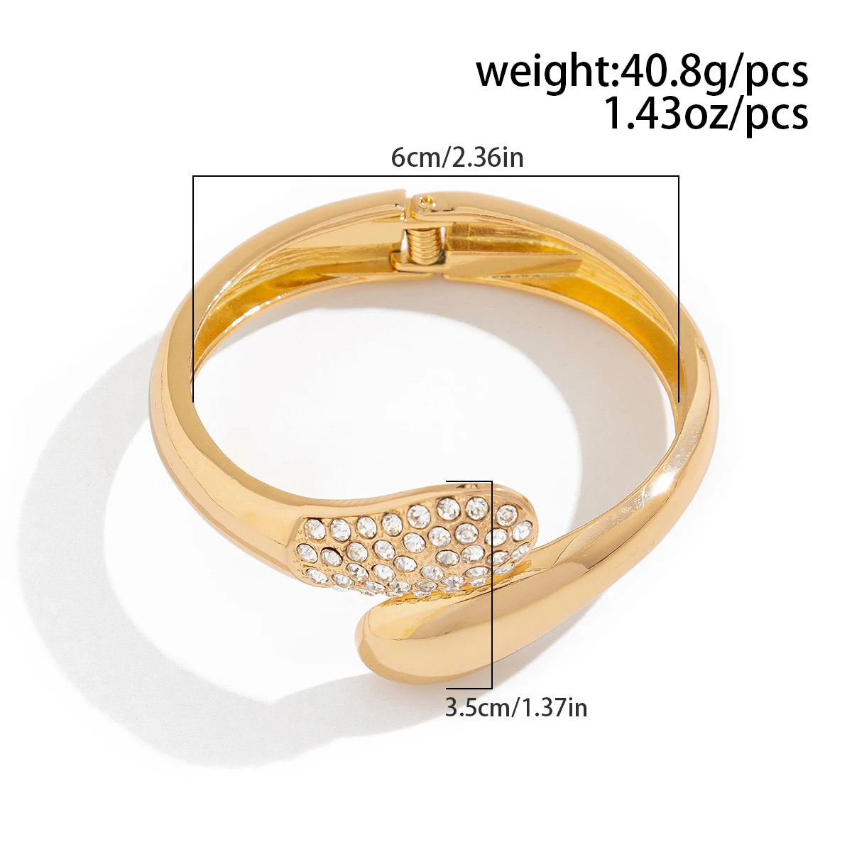 The Nova Drip Bracelet Bangle – Rhinestone-Inlaid Irregular Cuff