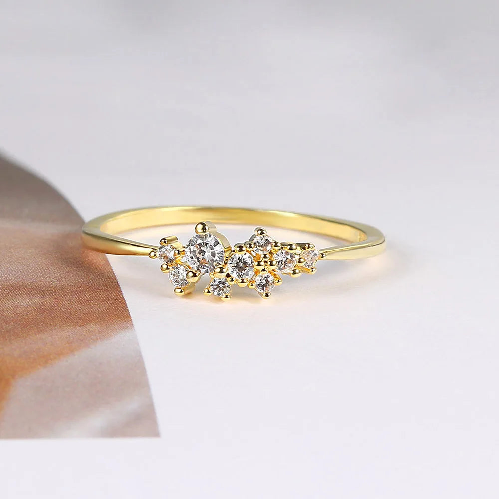 Shiny Gold Zircon Ring – Elegant & Premium Thin Ring