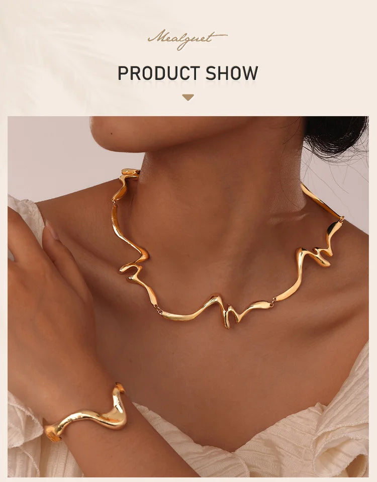 Adjustable Punk Wave Bracelet and Necklace – Modern Edge