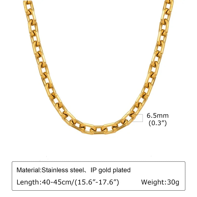 Mariner Luxe Necklace – Chunky Oval Link Gold Tone Chain