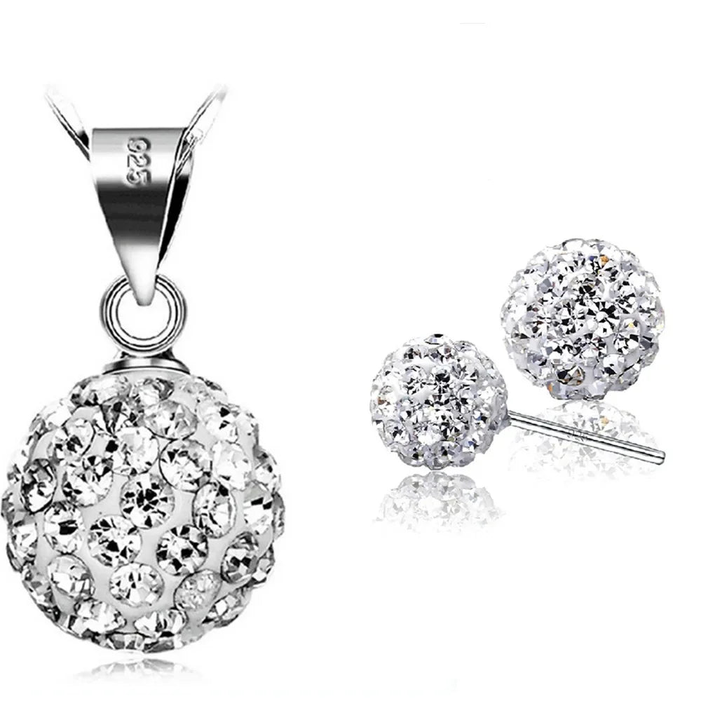 Premium Elegant Sakura Dolphin Jewelry Set in 925 Sterling Silver with Zircon – Necklace & Earrings Set