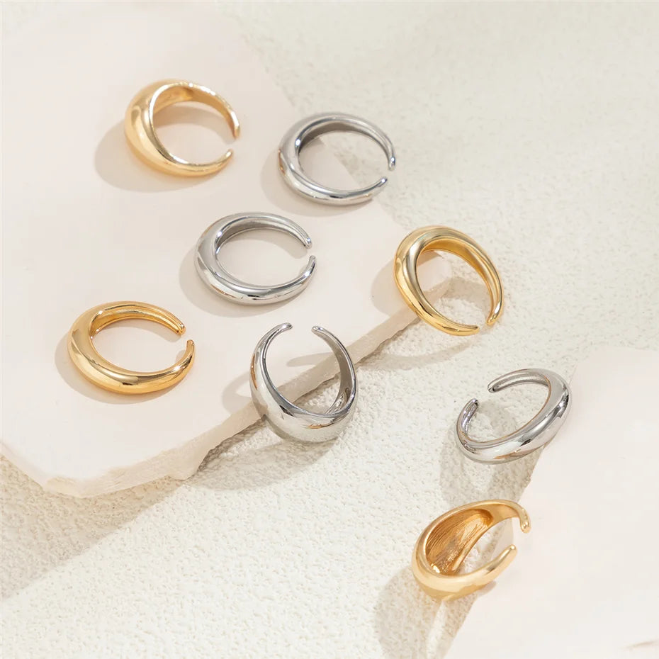 8 Pieces Vintage Water Drop Ring Set – Adjustable Geometric Open Bands
