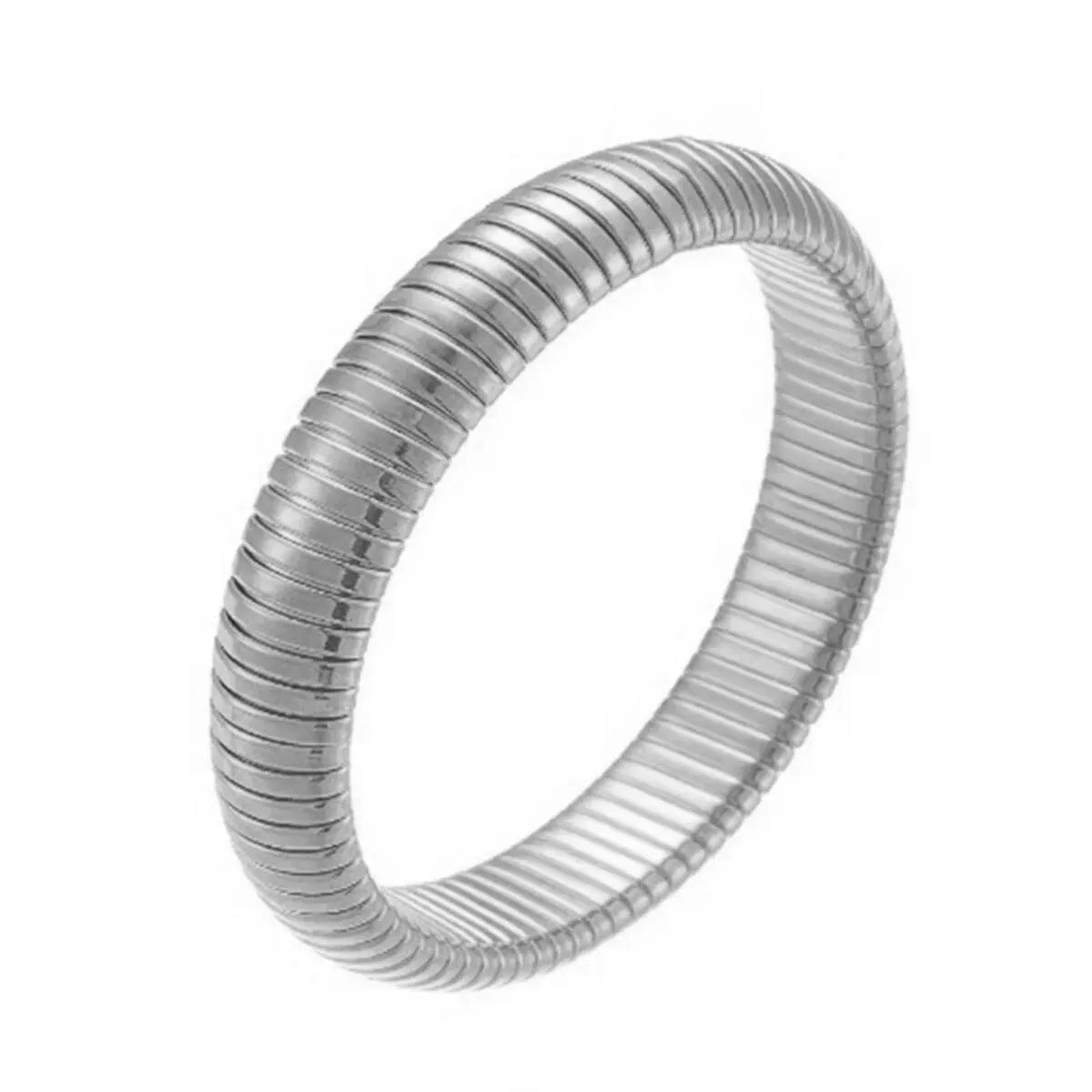 Gilded Tension Cuff – Mirror-Polished 18K Gold Elastic Form