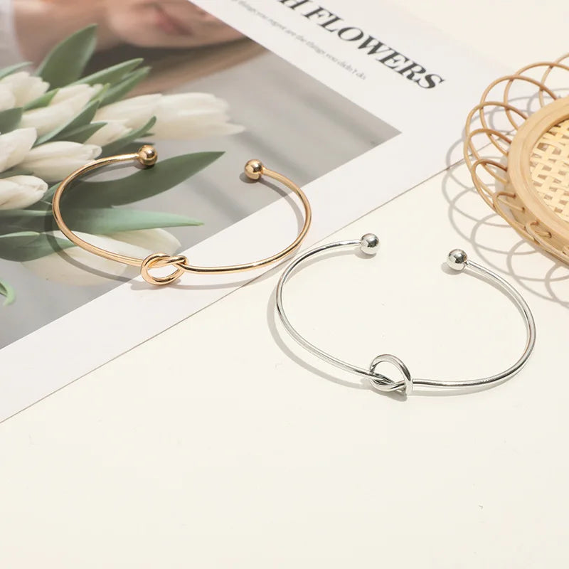 Adjustable Infiniti Knot Cuff Bracelets Bangles Style