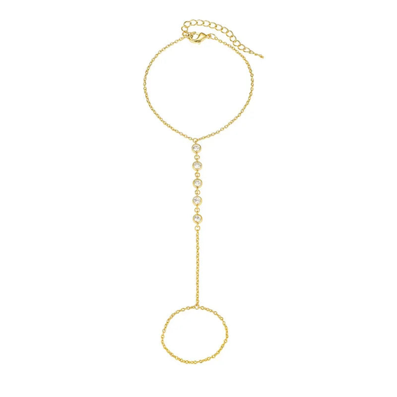Aurum Bond Golden Bracelet & Ring Chain
