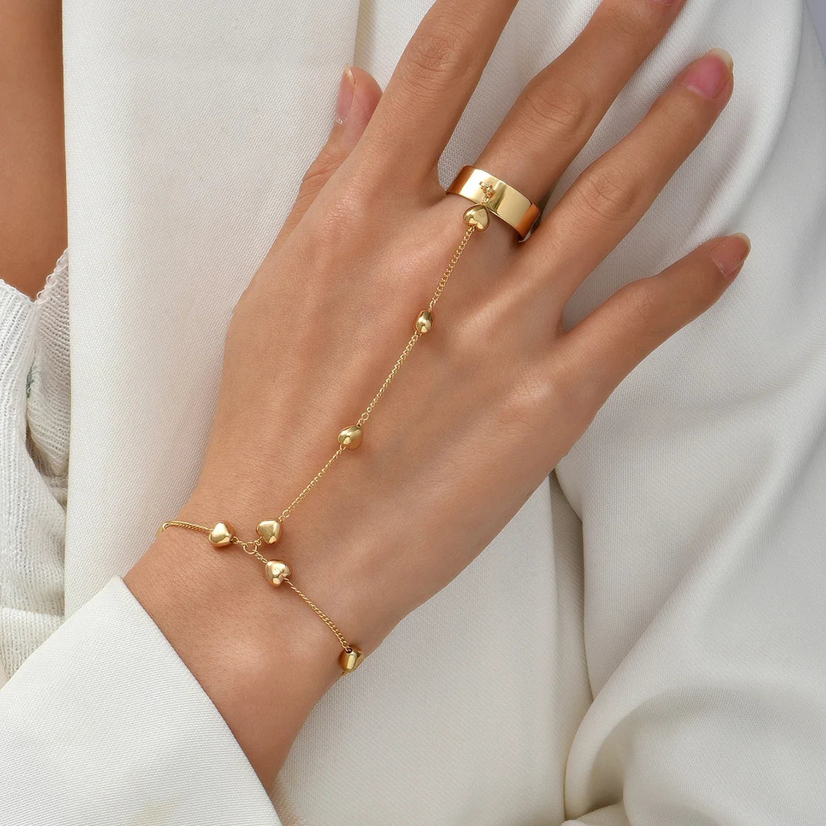 Aurum Bond Golden Bracelet & Ring Chain