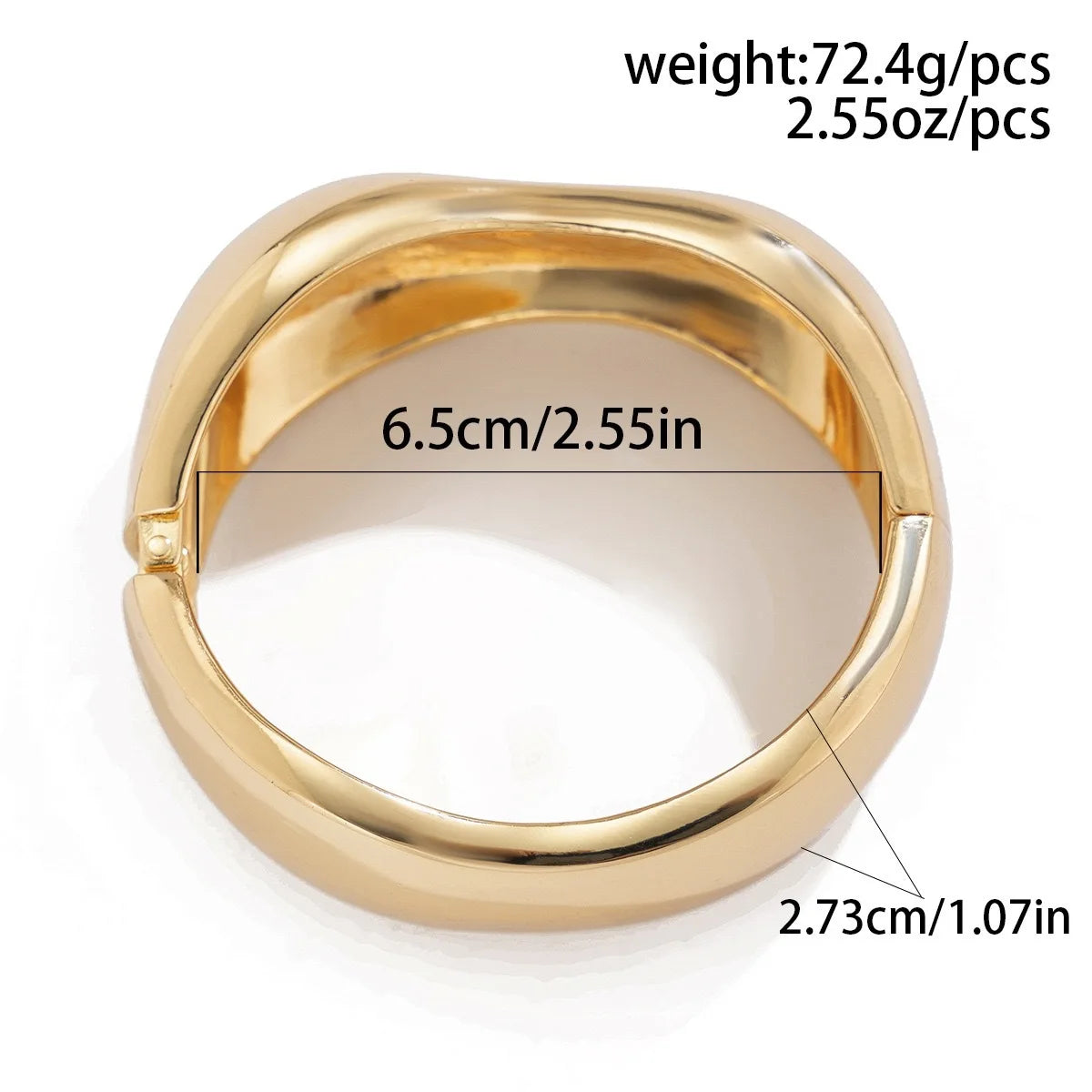 Vintage Wide Statement Cuff Bangle – Gold & Silver Tone Geometric Metal Spring Bracelet