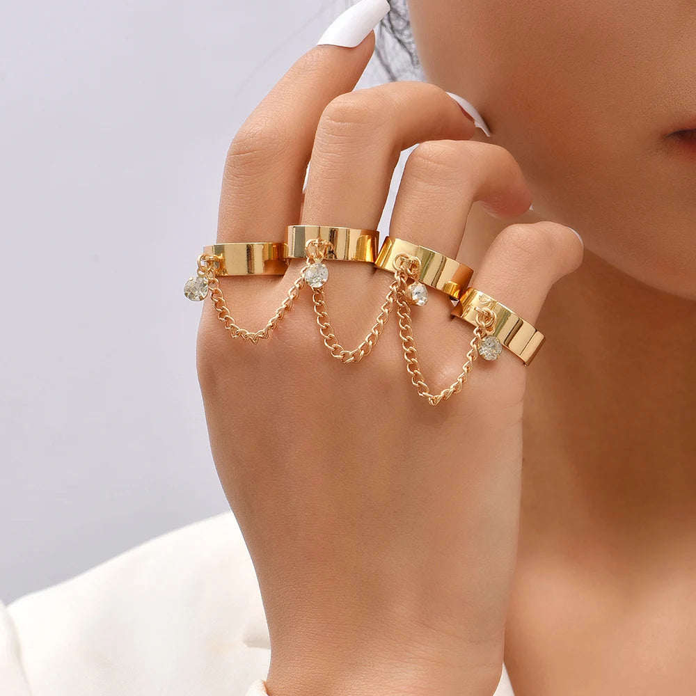 Aurum Bond Golden Bracelet & Ring Chain