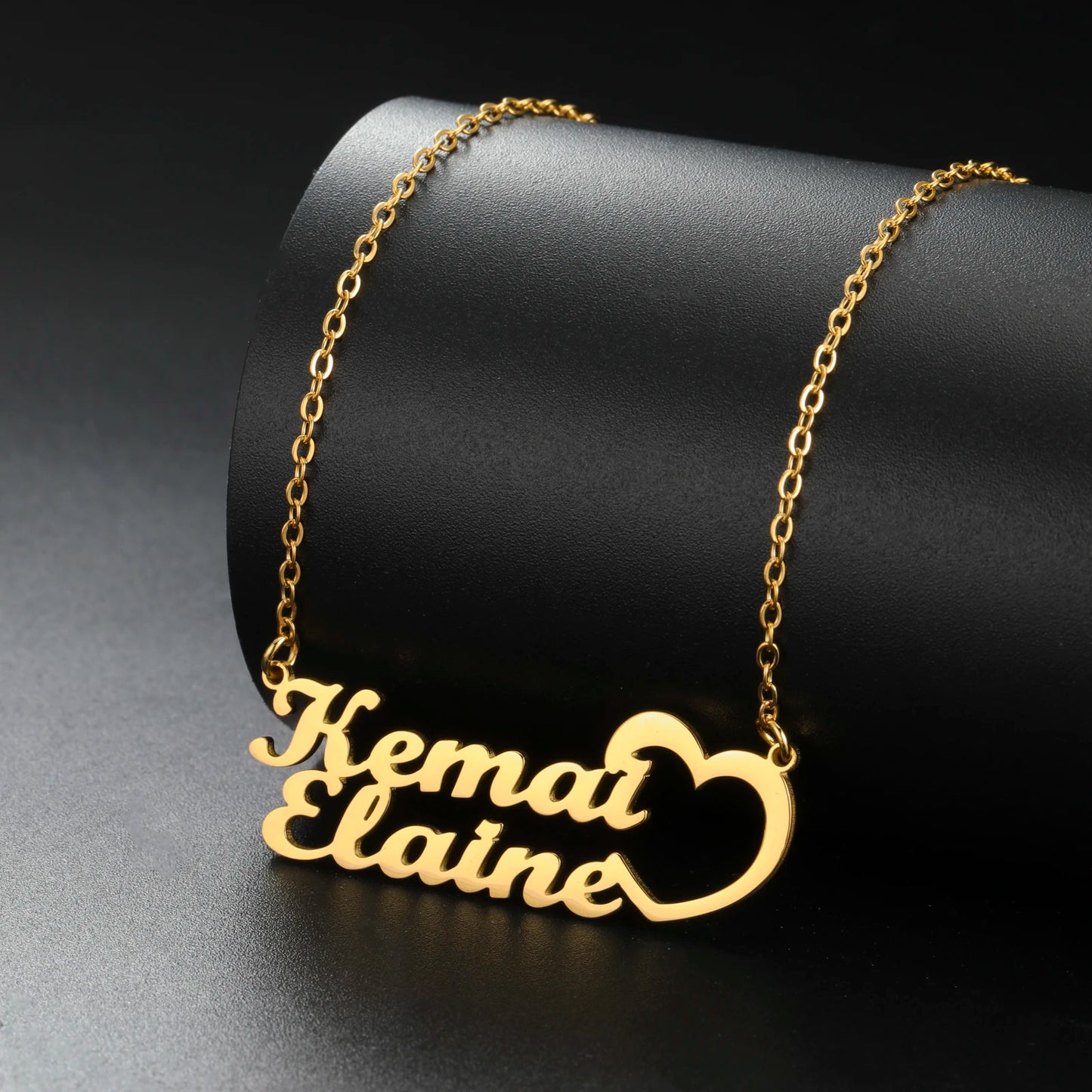 Elegant Custom Name Necklace – Dual Name Personalized Pendant in Premium Stainless Steel