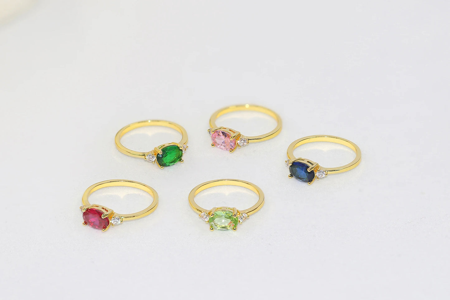 Iridescent Elegance – Dainty Opal Ring in Premium Finish