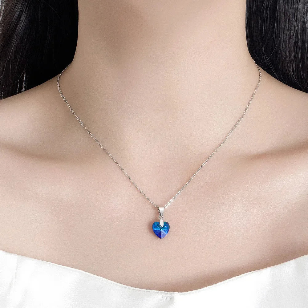 Premium Elegant Sakura Dolphin Jewelry Set in 925 Sterling Silver with Zircon – Necklace & Earrings Set
