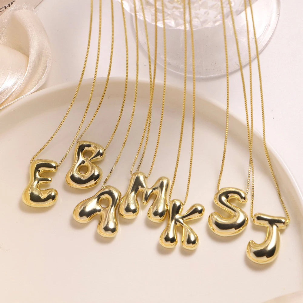 Bold Golden Initial Pendant Necklace – Modern Luxury Monogram