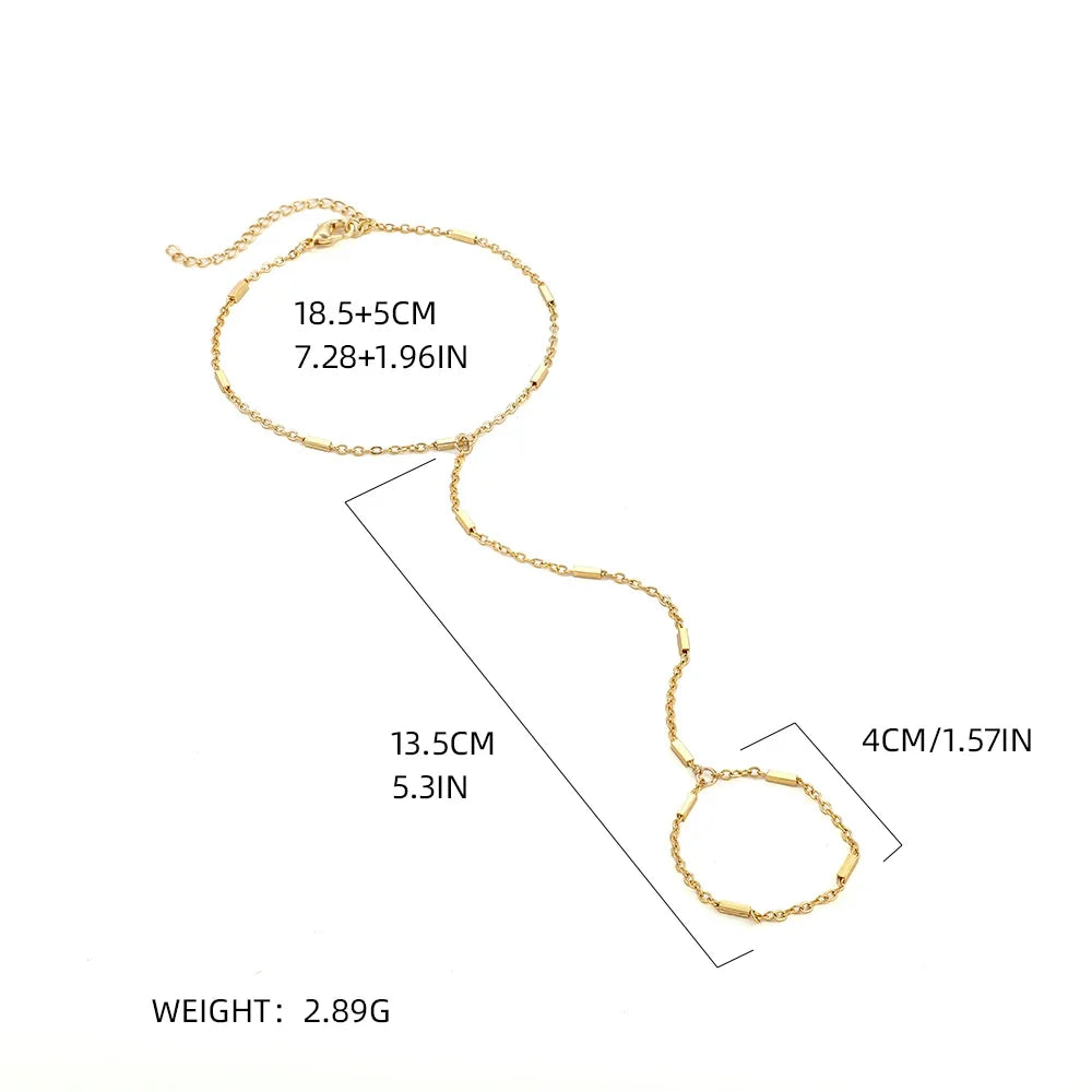 Aurum Bond Golden Bracelet & Ring Chain