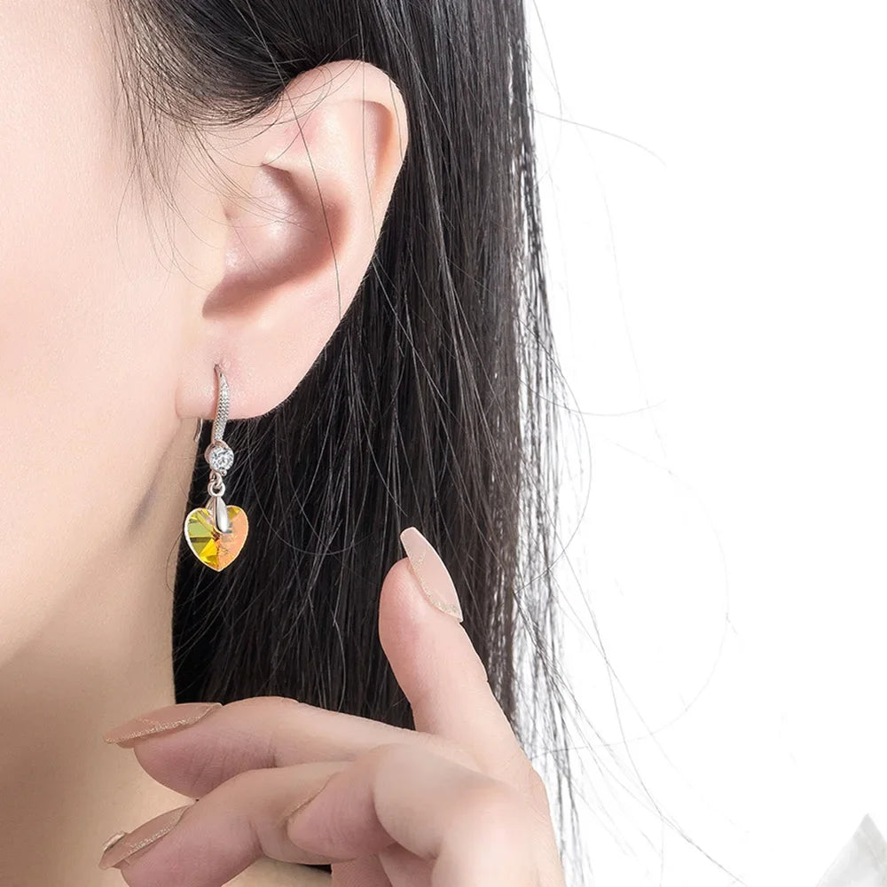 Premium Elegant Sakura Dolphin Jewelry Set in 925 Sterling Silver with Zircon – Necklace & Earrings Set