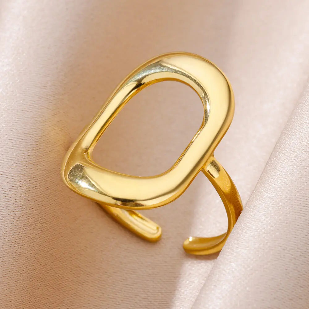 Stella Nova Rings – Adjustable Gold-Tone Stainless Steel with Star & Shell