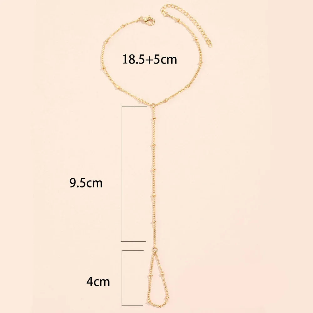 Aurum Bond Golden Bracelet & Ring Chain