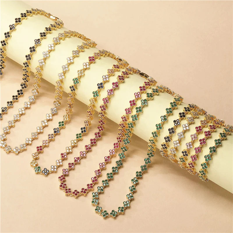 18K Gold-Plated Flower Necklace and Bracelet Set – Luxury Floral