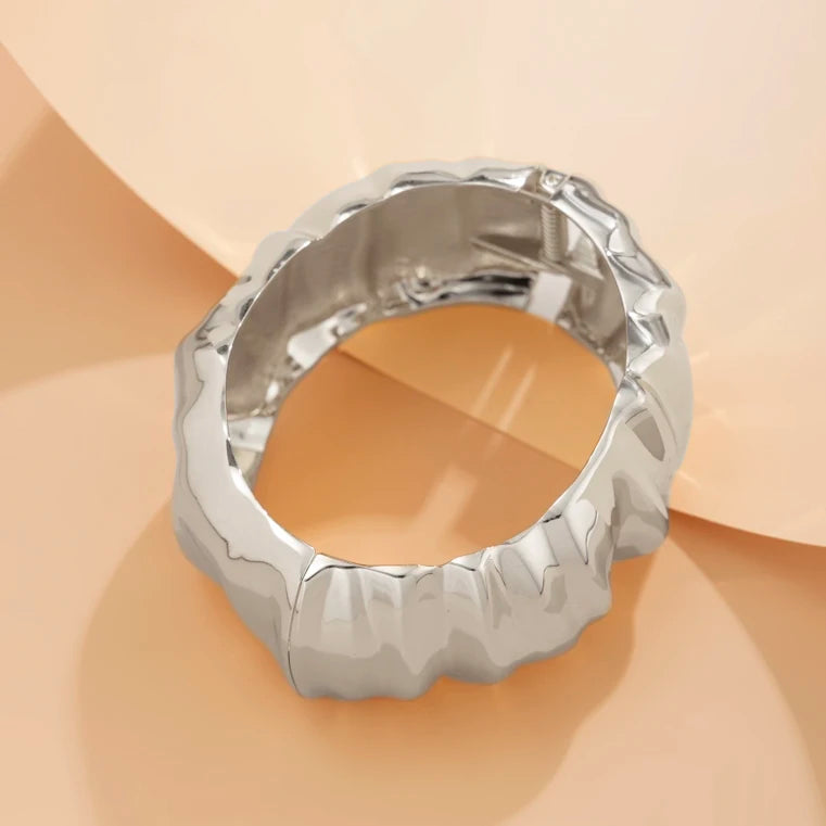 The Nova Drip Bracelet Bangle – Rhinestone-Inlaid Irregular Cuff