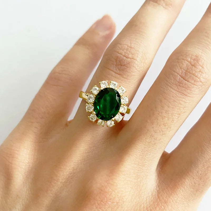 Premium Red Crystal Ring – Rose Gold With Gems