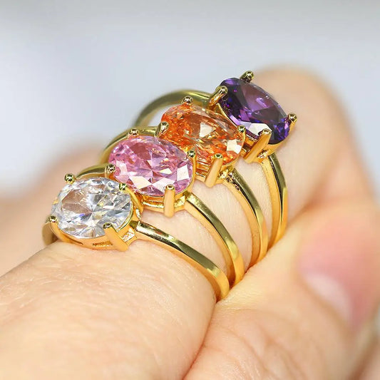 Iridescent Elegance – Dainty Opal Ring in Premium Finish