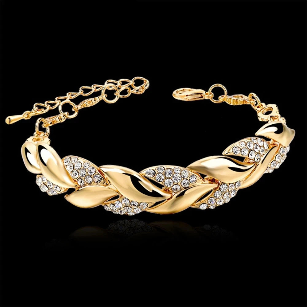 TWO TONE ELEGANT Crystal Statement Bracelet