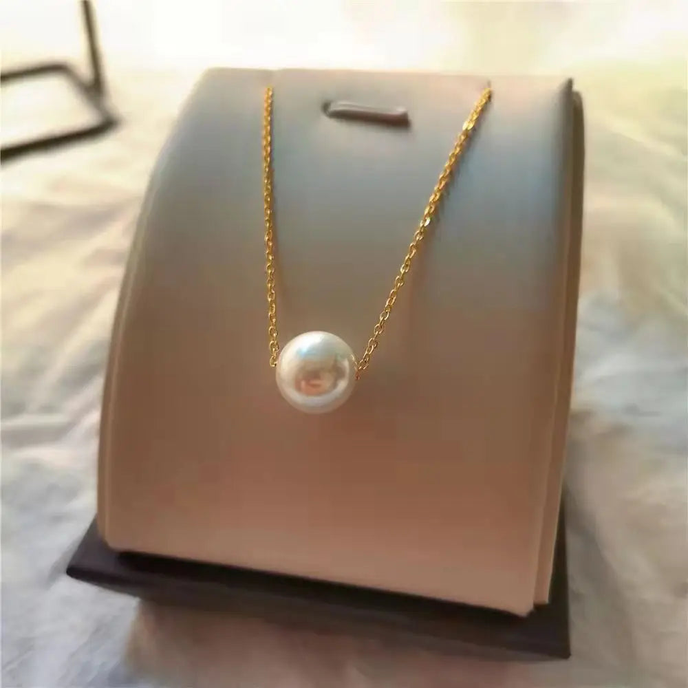 Platinum ALL LOVE Elegant One Pearl Necklace