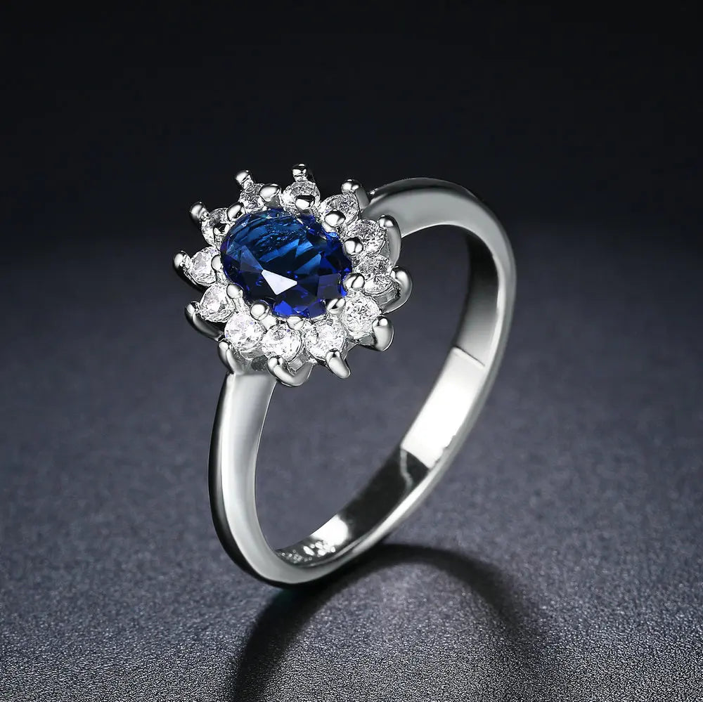 Premium Red Crystal Ring – Rose Gold With Gems