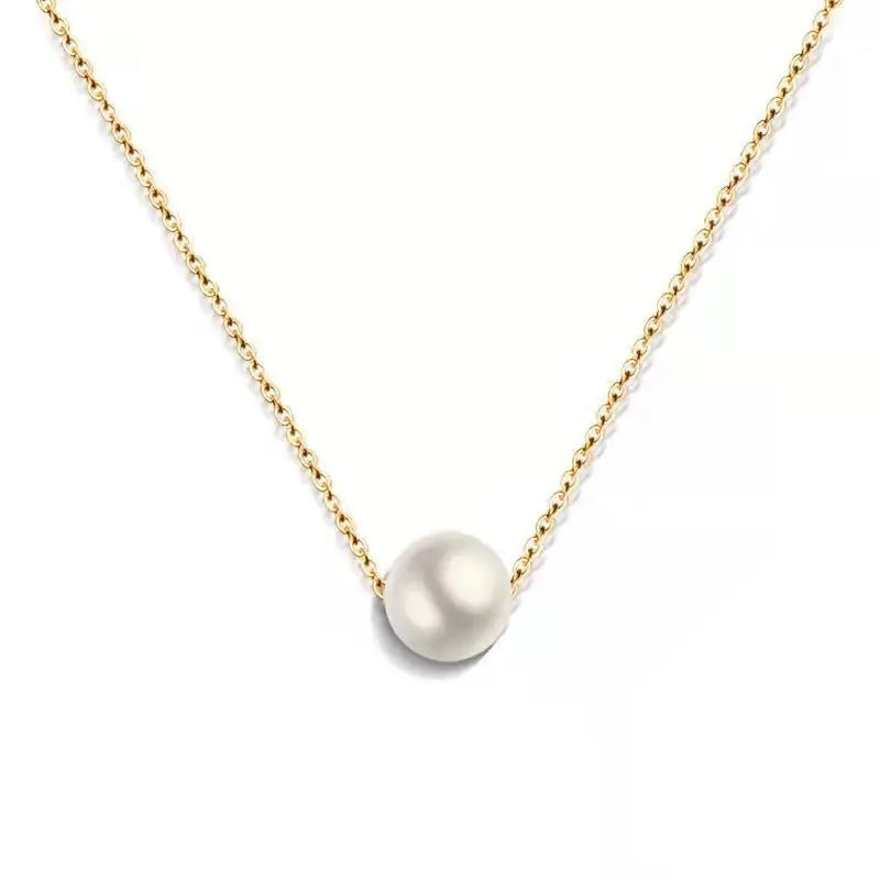Platinum ALL LOVE Elegant One Pearl Necklace