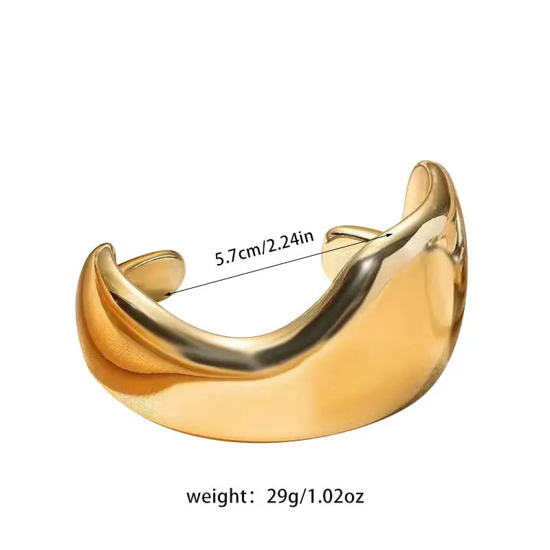 Sculpted Curve Bangle – Bold Irregular Statement Cuff
