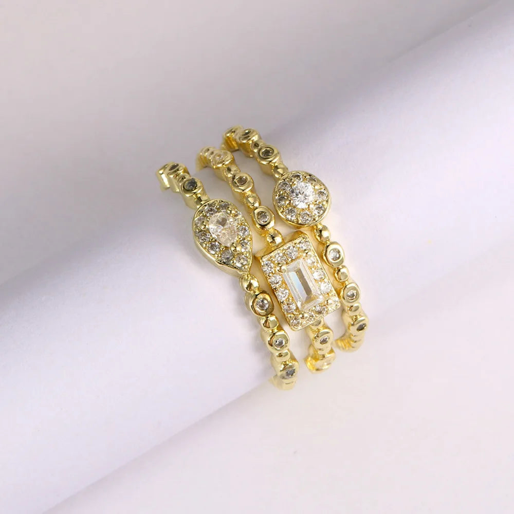 Shiny Gold Zircon Ring – Elegant & Premium Thin Ring